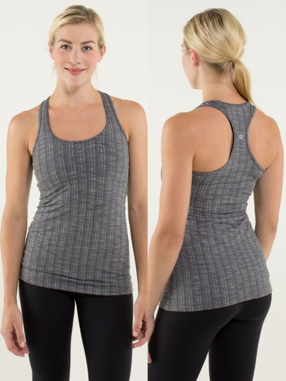 Lululemon Gray Ziggy Wee Stripe Luon Cool Racerback Tank